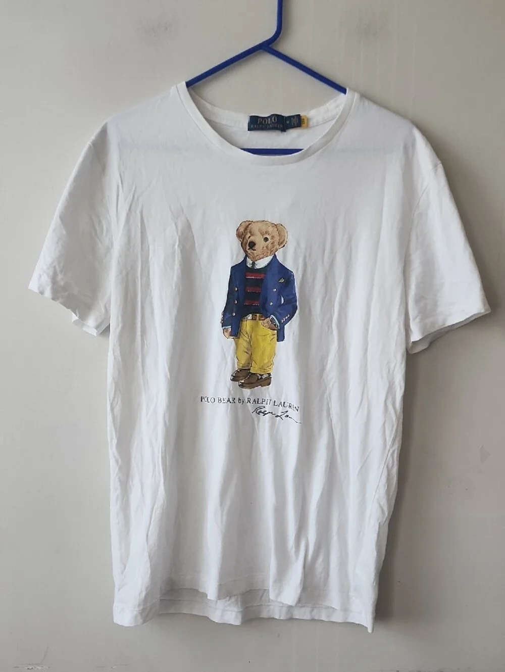 Polo by Ralph Lauren White Bear Graphic Tee with Blue Jacket. New Without Tag - Picture 2 of 9